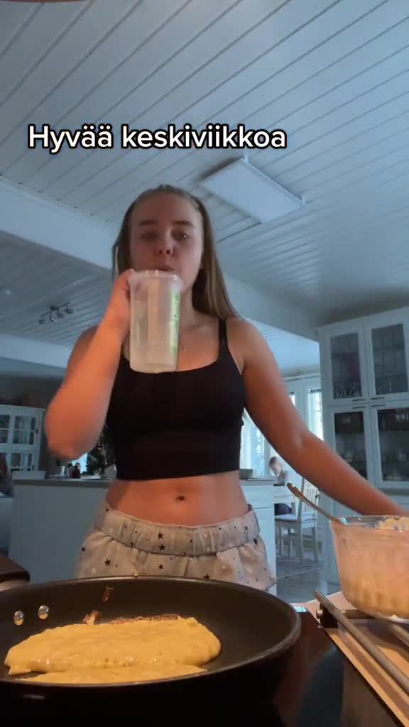 Amanda Syrjala in kitchen…