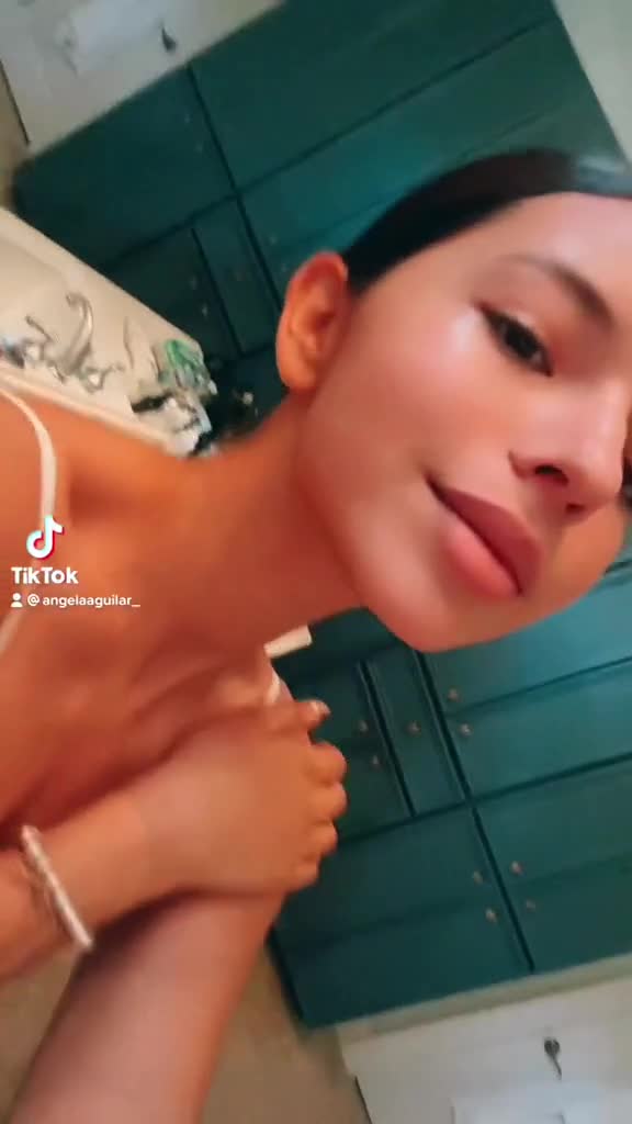 Angela Aguilar in bathroom…