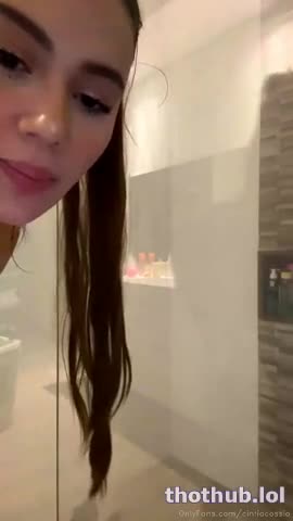 Cintia Cossio in bathroom