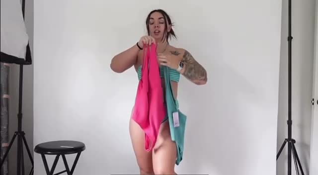 Abby Berner try on lingerie…