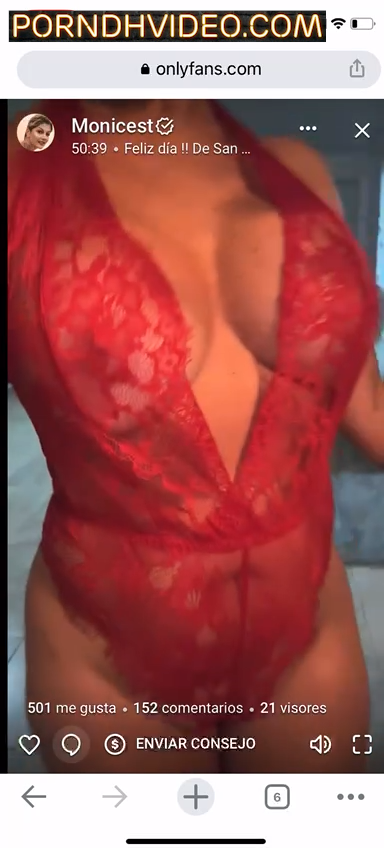 Monicest in red lingerie