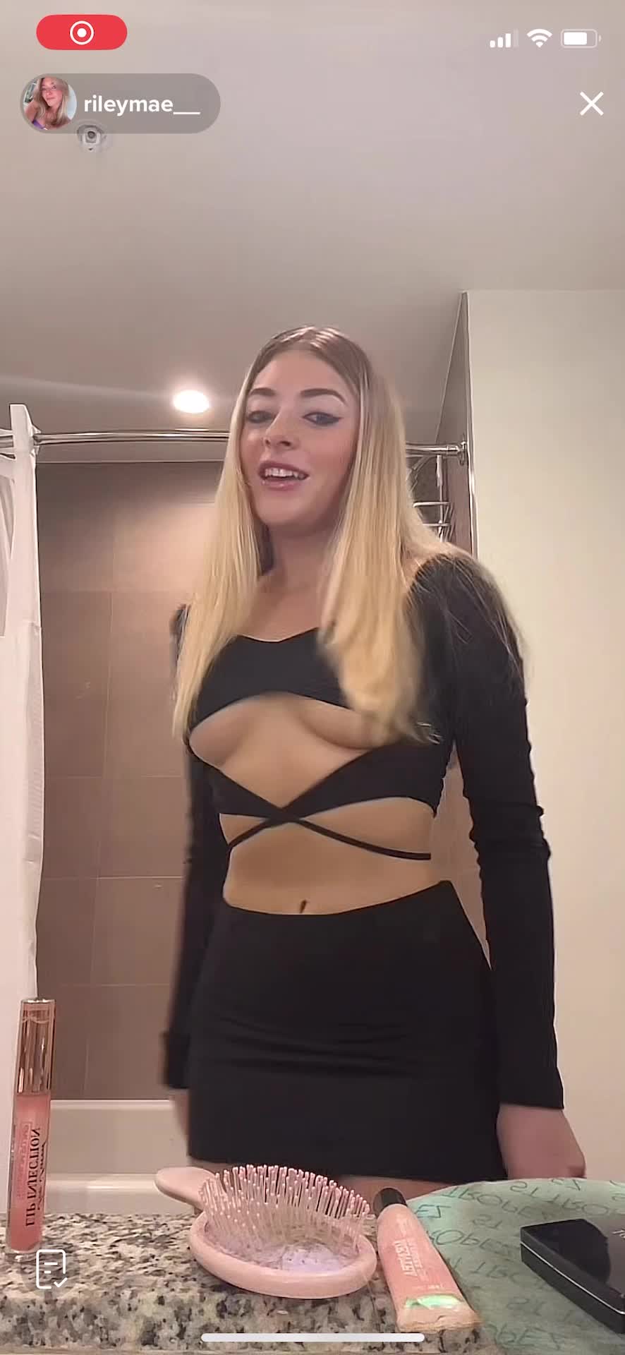 Riley Mae naked show big boobs in bedroom!!! So hot