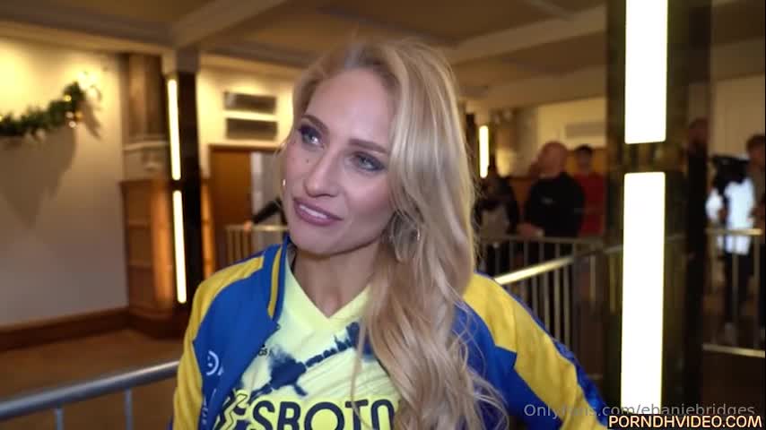 Blonde Bomber/Ebanie Bridges show big boobs so hot!!!